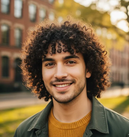 curly layered mullet