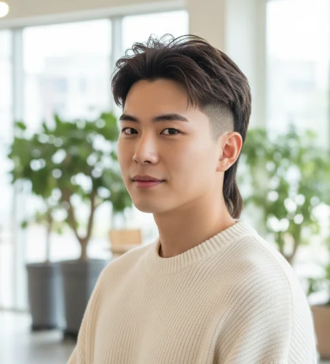 Korean taper mullet