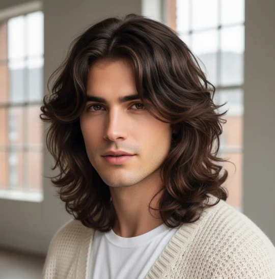 Long layered mullet
