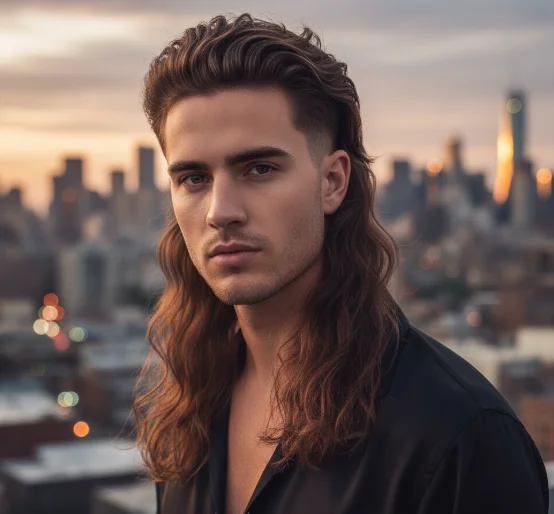 long hair mullet