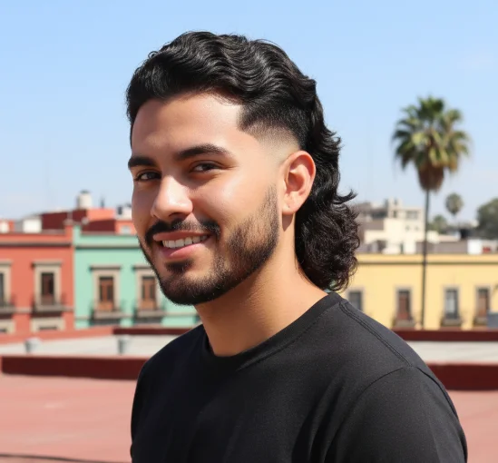 mexican burst fade mullet