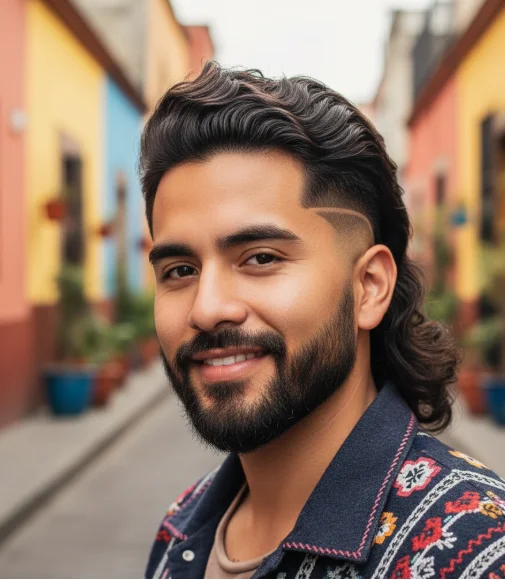 Mexcian burst fade mullet