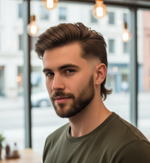 mid burst fade mullet