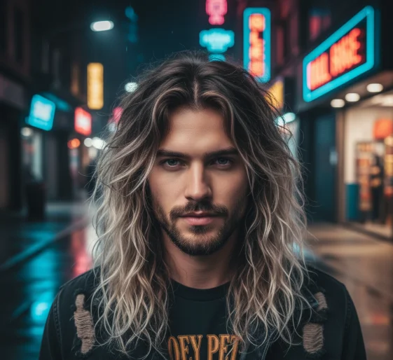 Middle part wolf cut