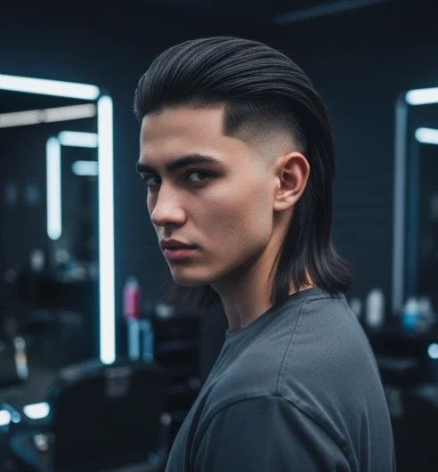 reversed drop fade mullet