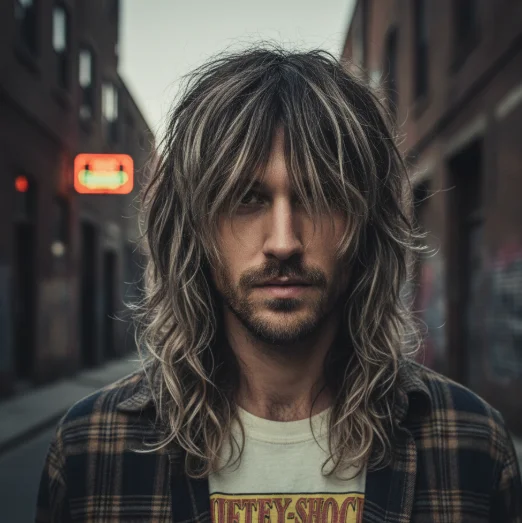 Long Hair shaggy mullet