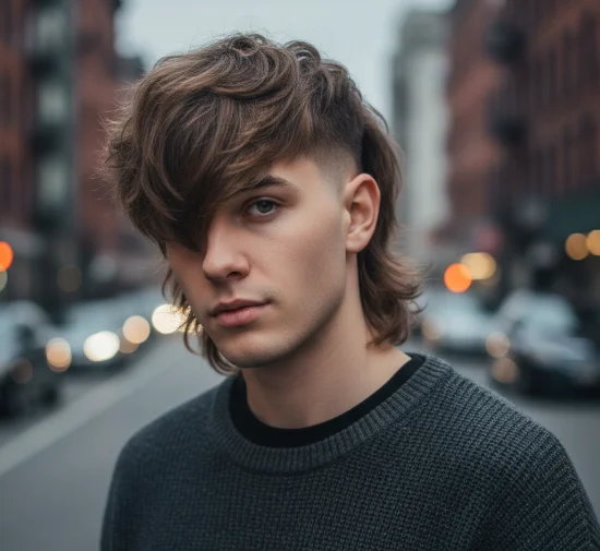 shaggy fringe mullet