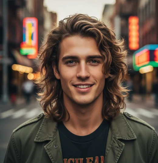 shaggy wavy mullet