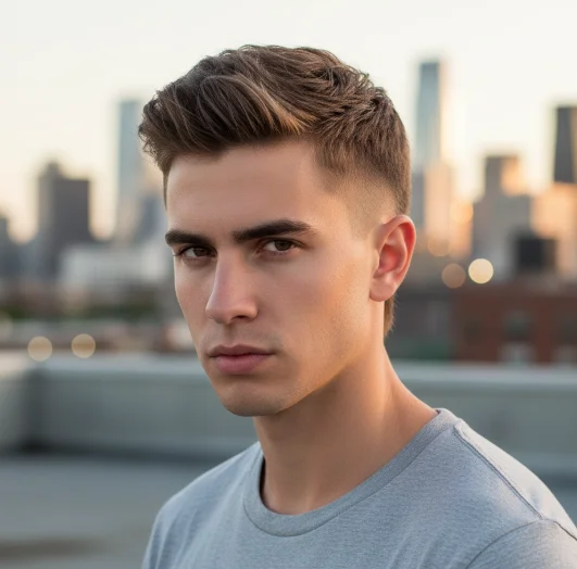 short moderen mullet fade