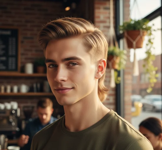 straight hair taper mullet