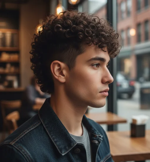 taper curly mullet