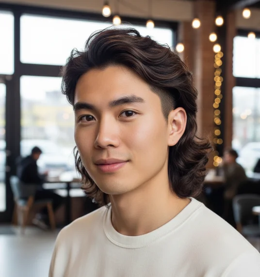 wavy hair burst fade