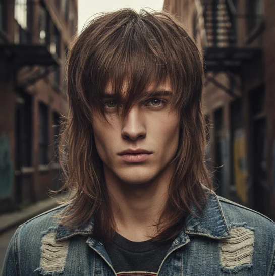 wolf cut straight hair